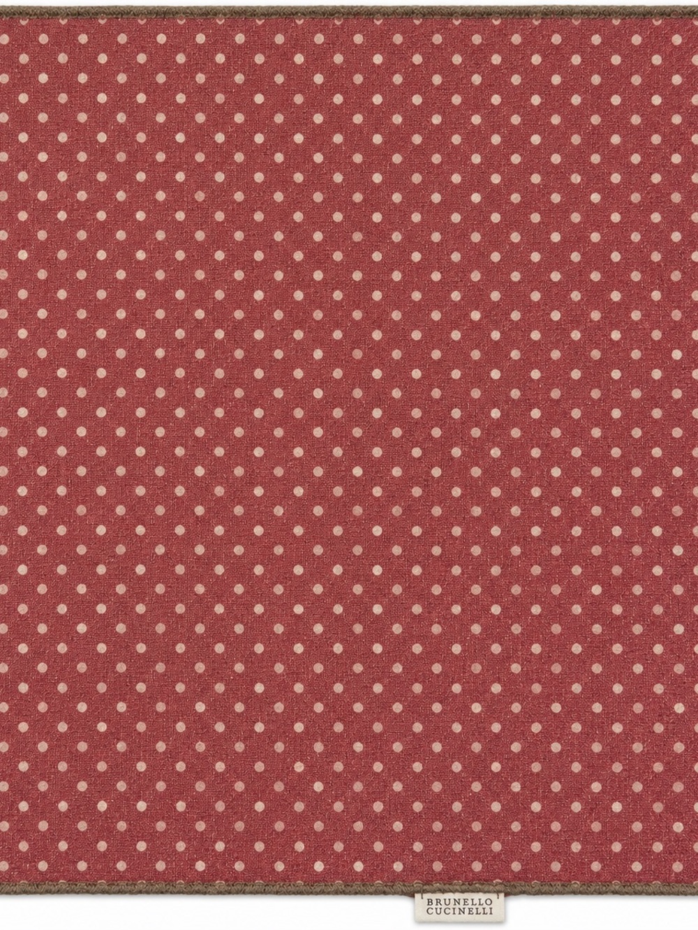 Brunello Cucinelli Rose Polka Dot Silk Pocket Square with Cream Dots